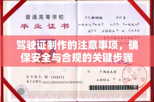 陵川驾驶证制作的注意事项，确保安全与合规的关键步骤